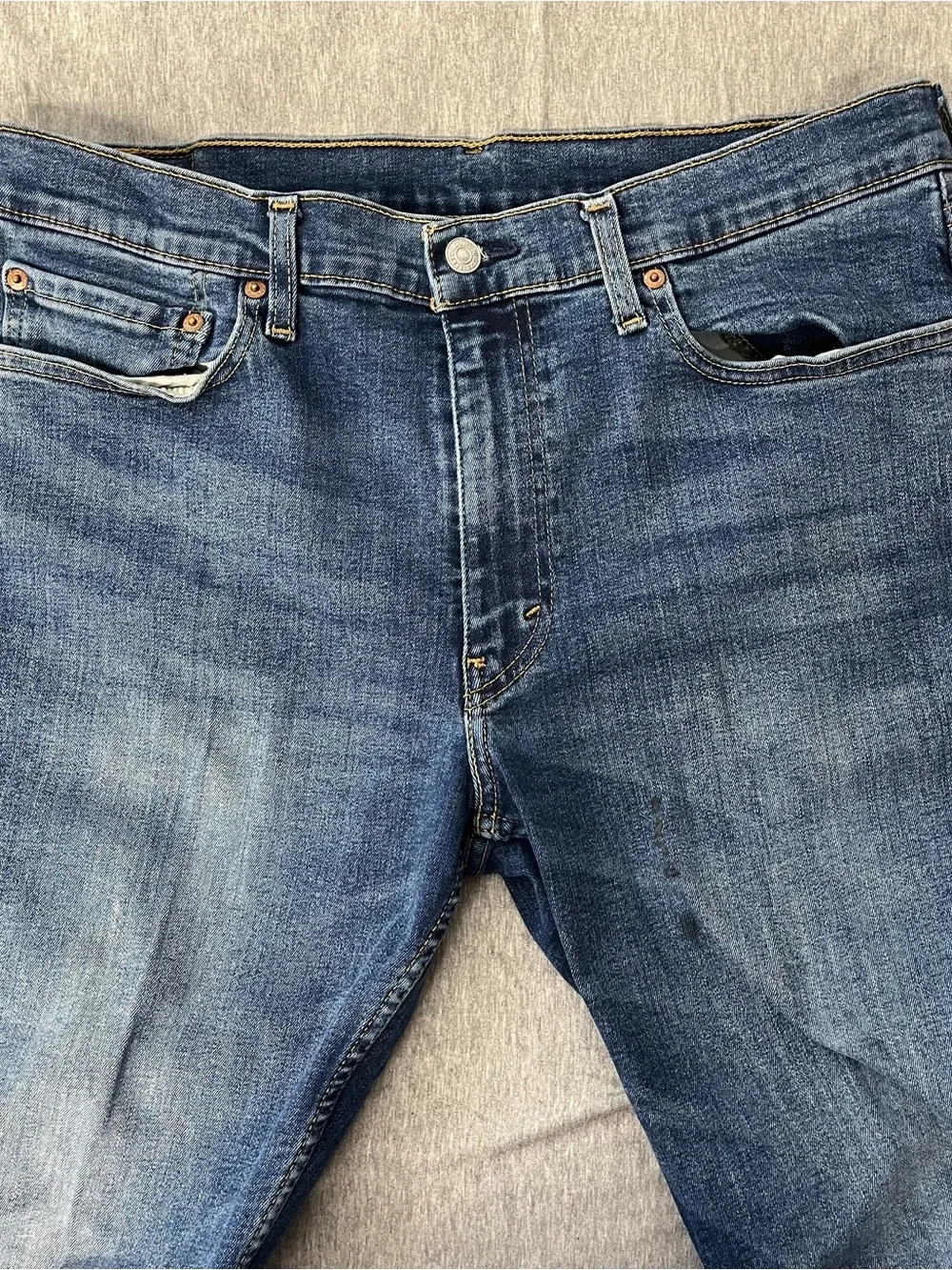Levis 511 Jeans Mens 36x30 Blue Denim Five Pocket classic Leg Medium Fading SK3